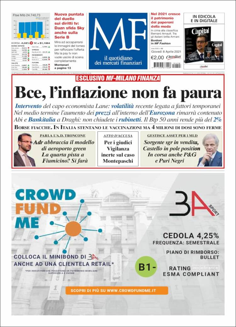 Portada de Milano Finanza (Italia)