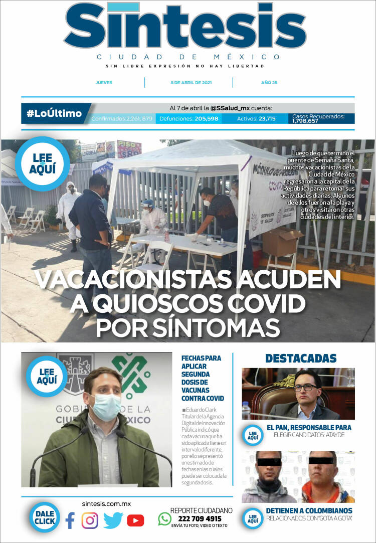 Portada de Síntesis Nacional (México)