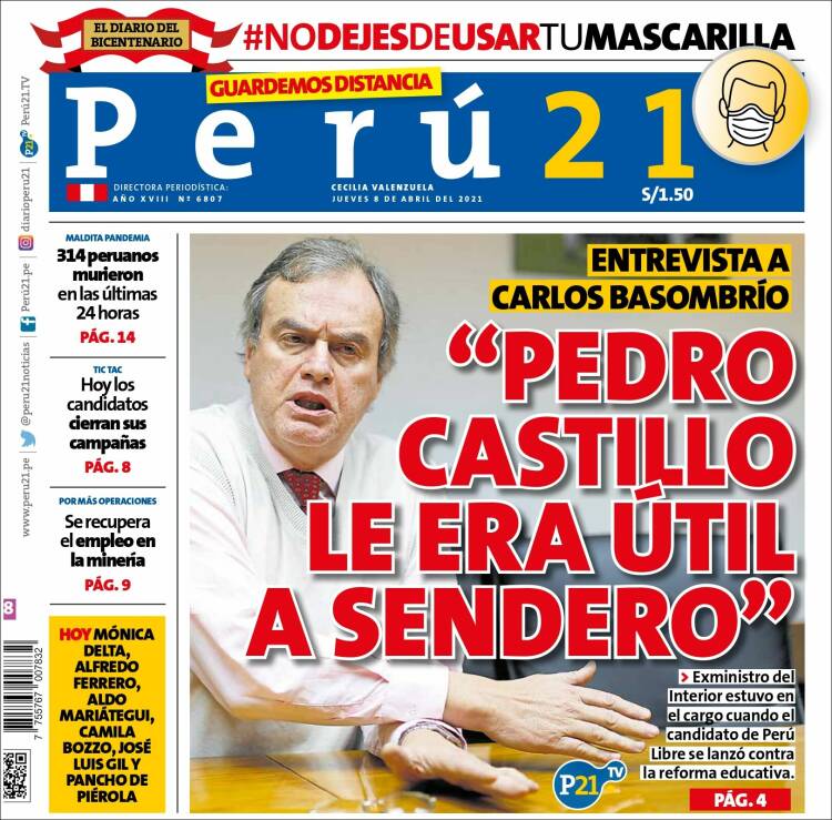 Portada de Perú 21 (Per&uacute;)