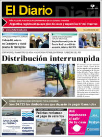 Portada de El Diario de Madryn (Argentina)