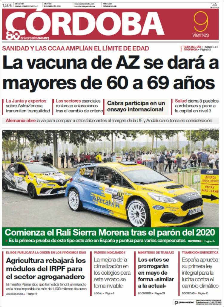 Portada de Diario de Córdoba (Espa&ntilde;a)