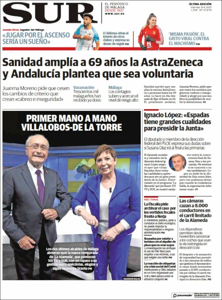 Portada de Diario el Sur (Espa&ntilde;a)