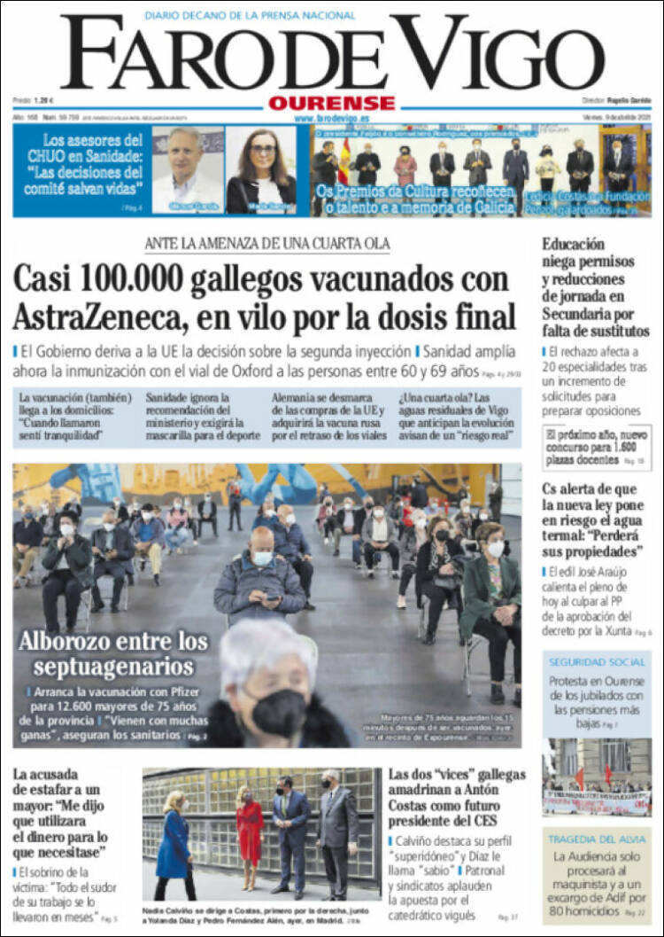 Portada de El Faro de Vigo - Ourense (Espa&ntilde;a)