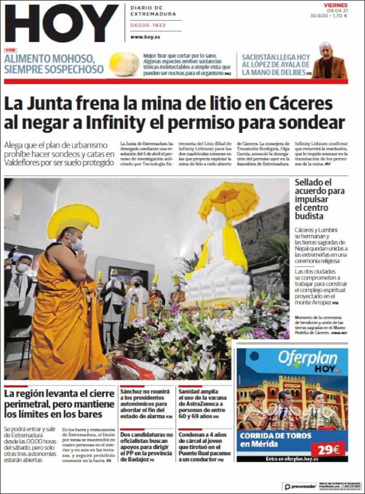 Portada de Hoy - Caceres (Espa&ntilde;a)