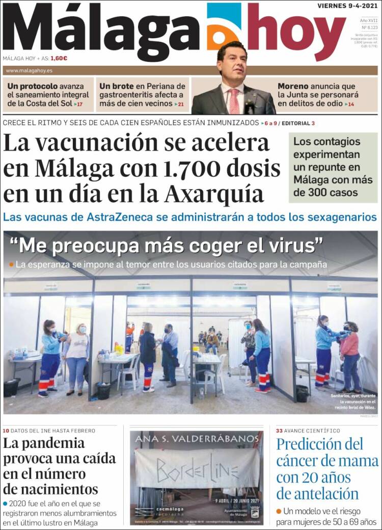 Portada de Málaga Hoy (Espa&ntilde;a)