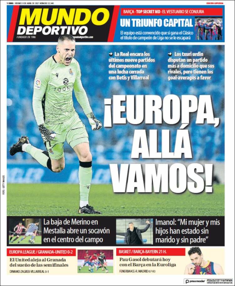 Portada de Mundo Deportivo Gipuzkoa (Espa&ntilde;a)