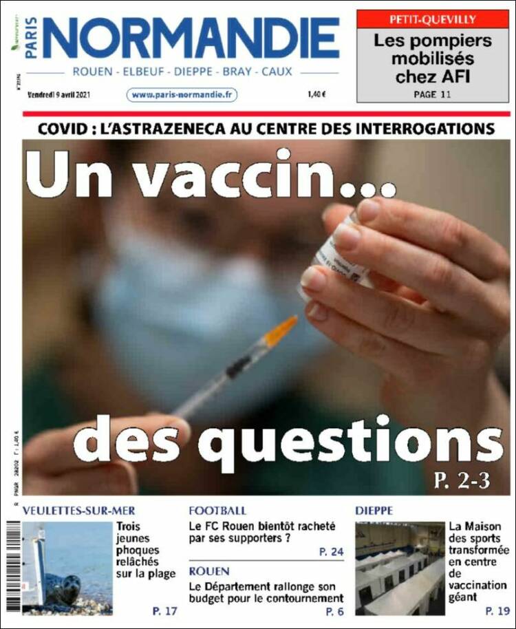 Portada de Paris Normandie (Francia)