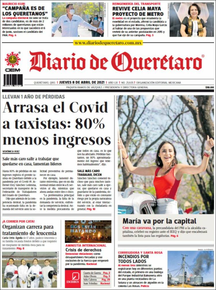 Portada de Diario de Querétaro (México)