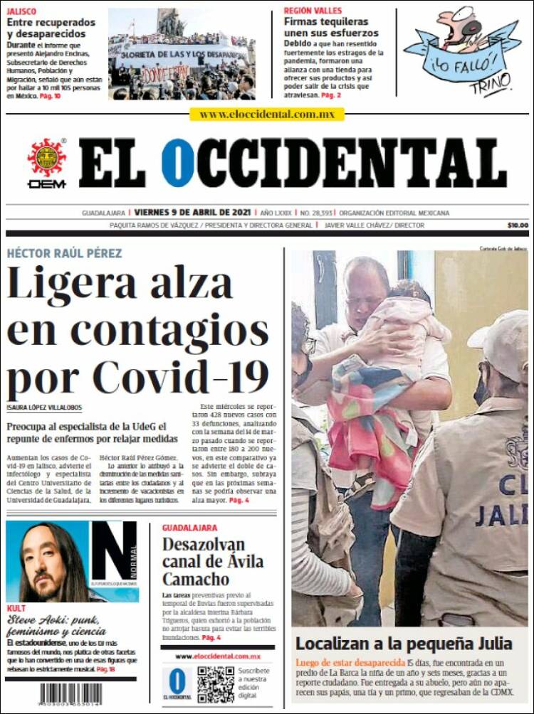 Portada de El Occidental (México)