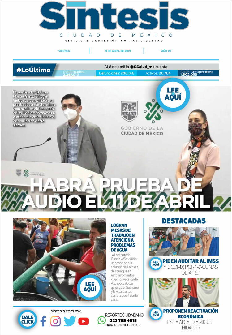 Portada de Síntesis Nacional (México)