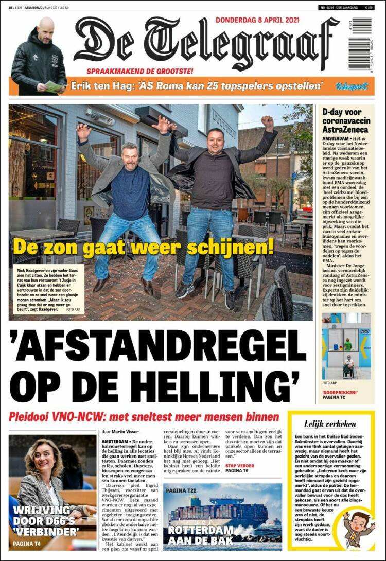 Portada de De Telegraaf (Países Bajos)
