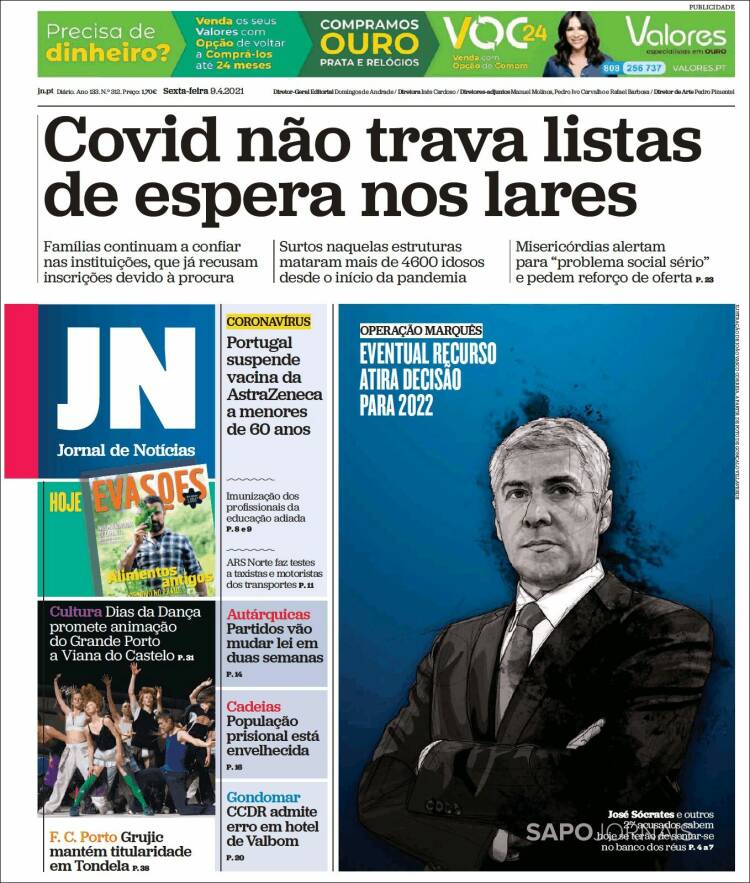 Portada de Jornal de Notícias (Portugal)