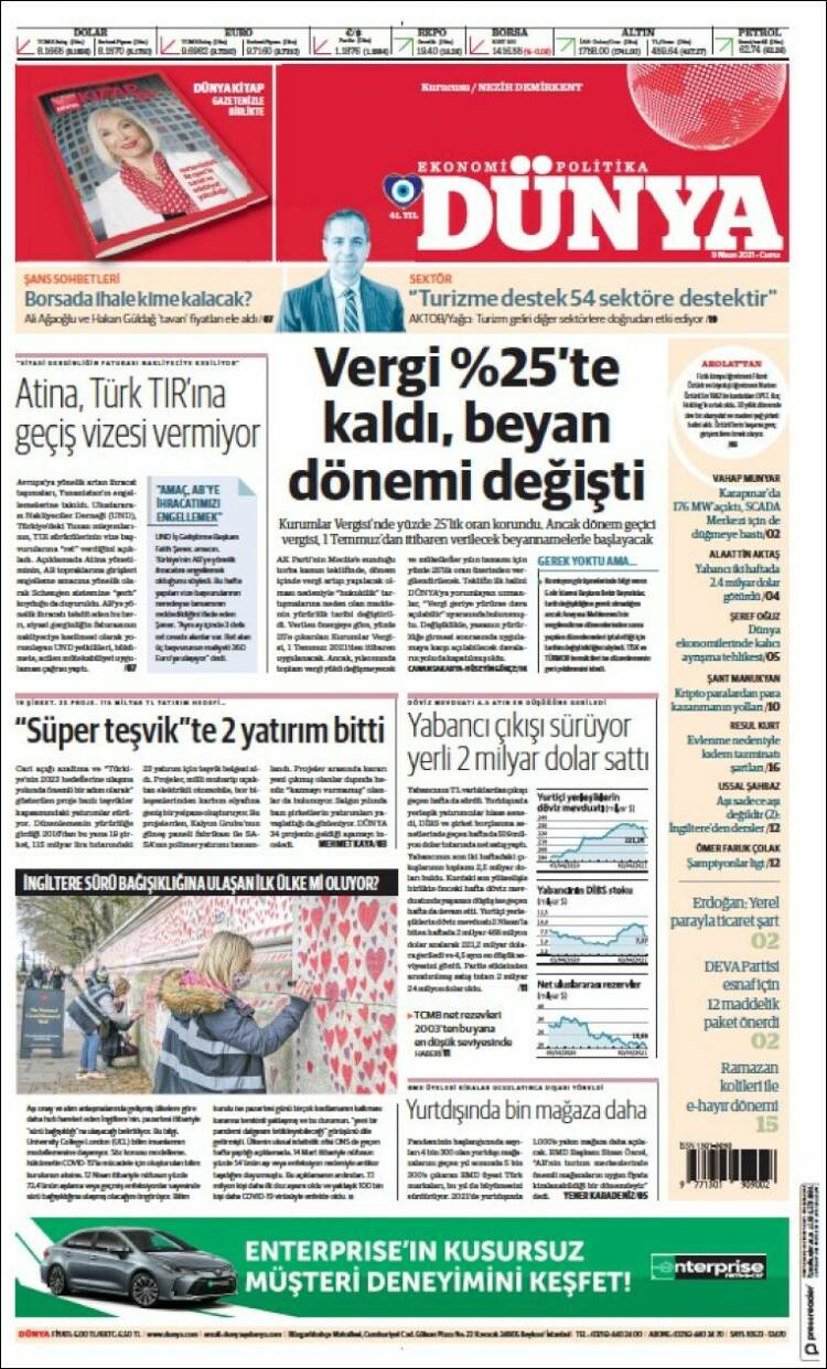 Portada de Dünya (Turqu&iacute;a)