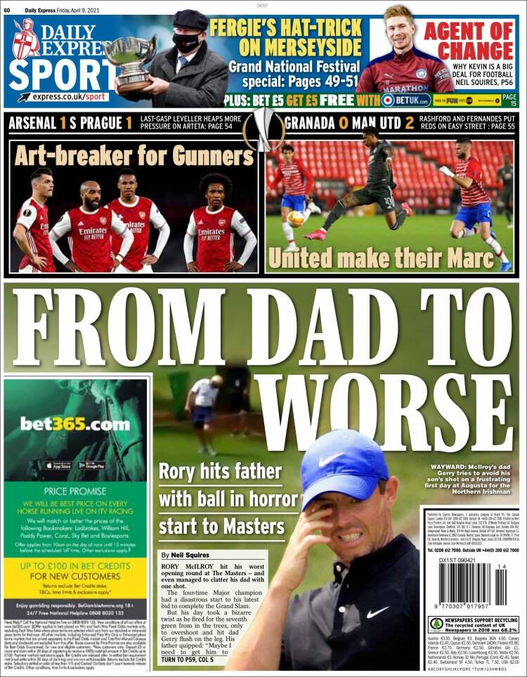 Portada de Express Sport (Reino Unido)