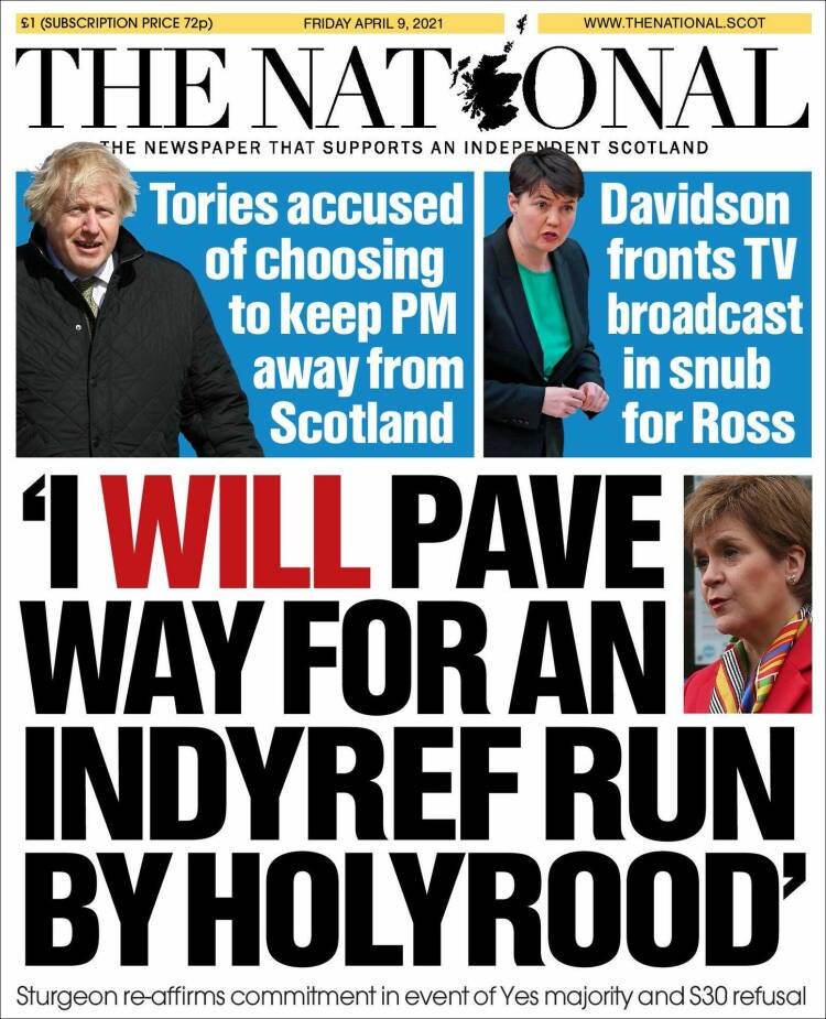 Portada de The National (Reino Unido)