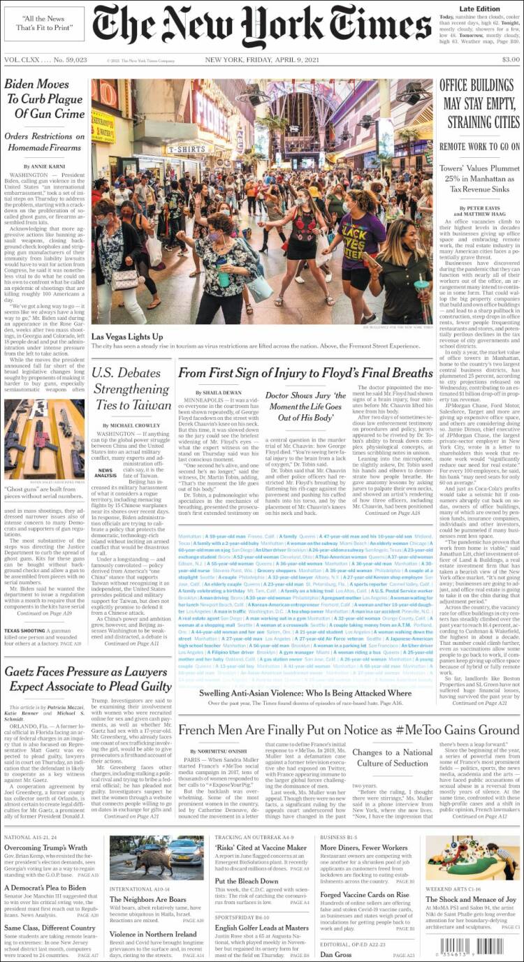 Portada de New York Times (USA)