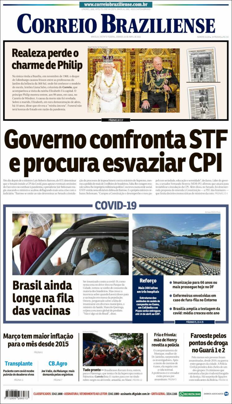 Portada de Correio Braziliense (Brasil)