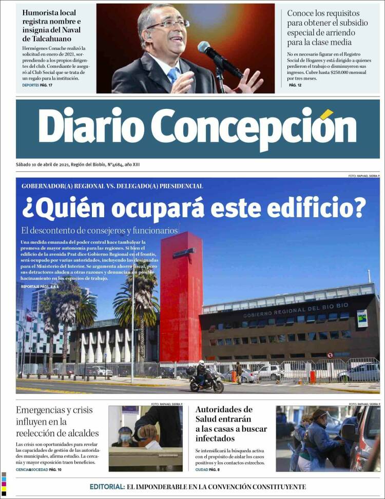 Portada de Diario de Concepción (Chile)