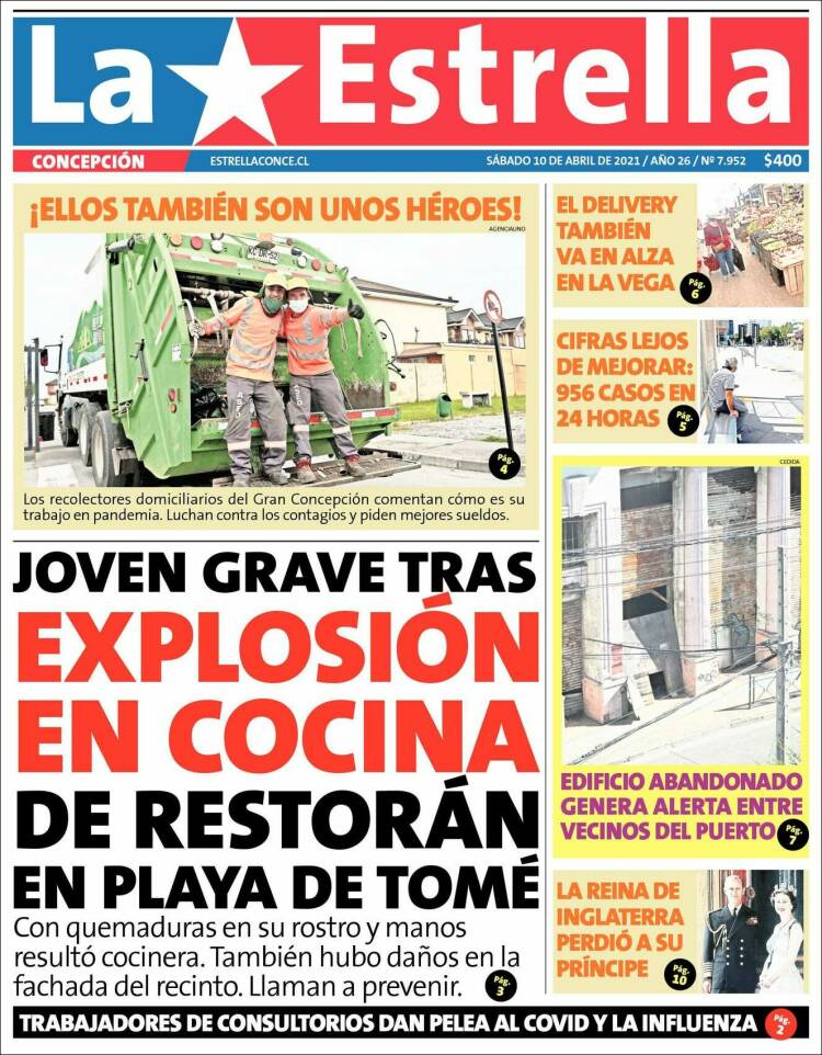 Portada de La Estrella de Concepción (Chile)