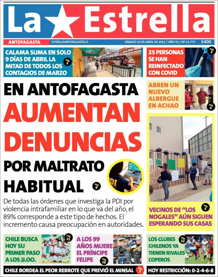 Portada de La Estrella del Norte (Chile)