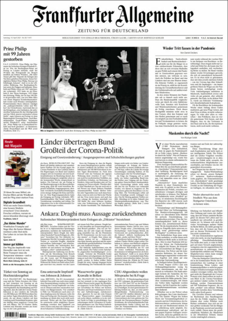 Portada de Frankfurter Allgemeine (Alemania)
