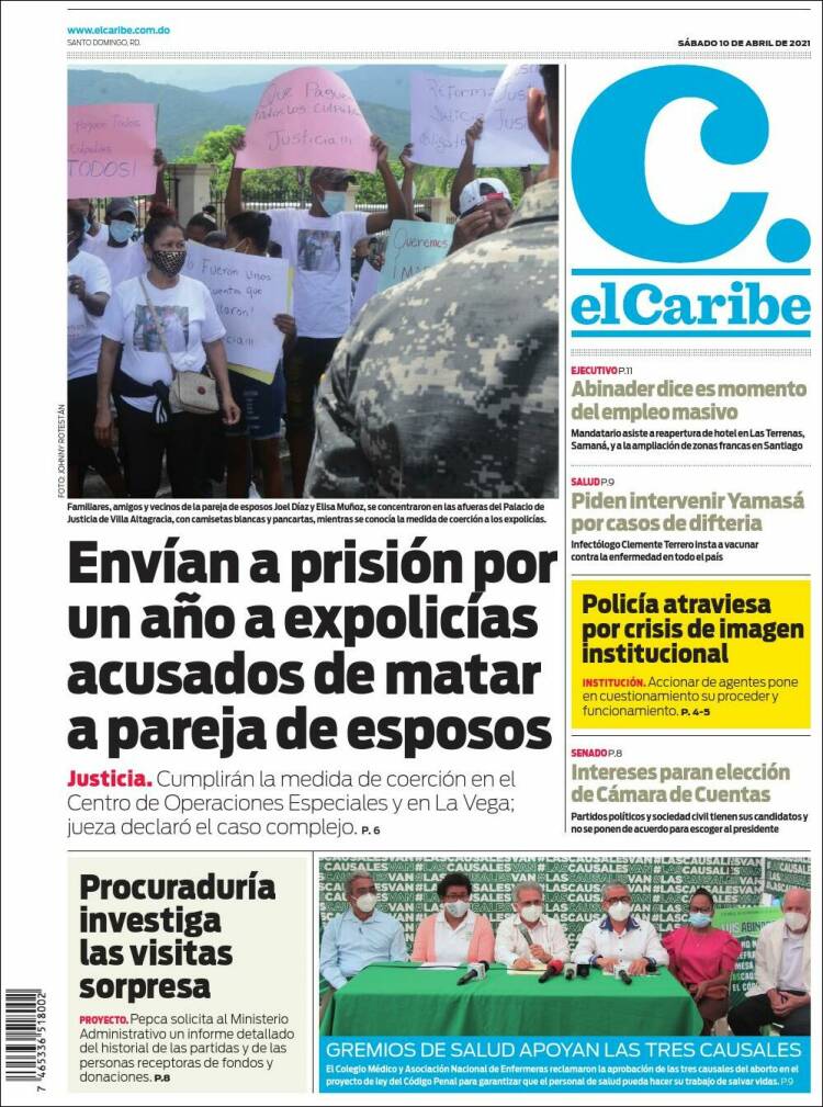 Portada de El Caribe (R. Dominicana)