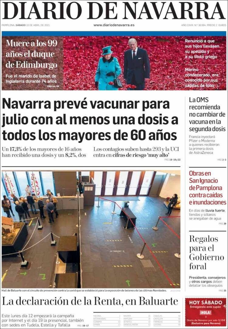 Portada de Diario de Navarra (España)