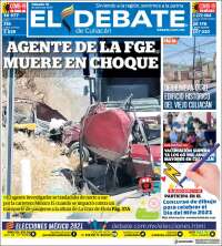 Portada de El Debate de Culiacán (México)