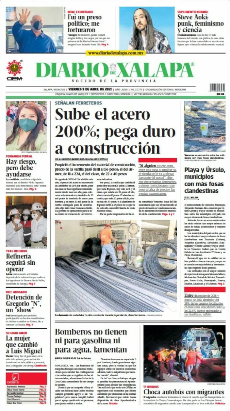 Portada de Diario de Xalapa (México)