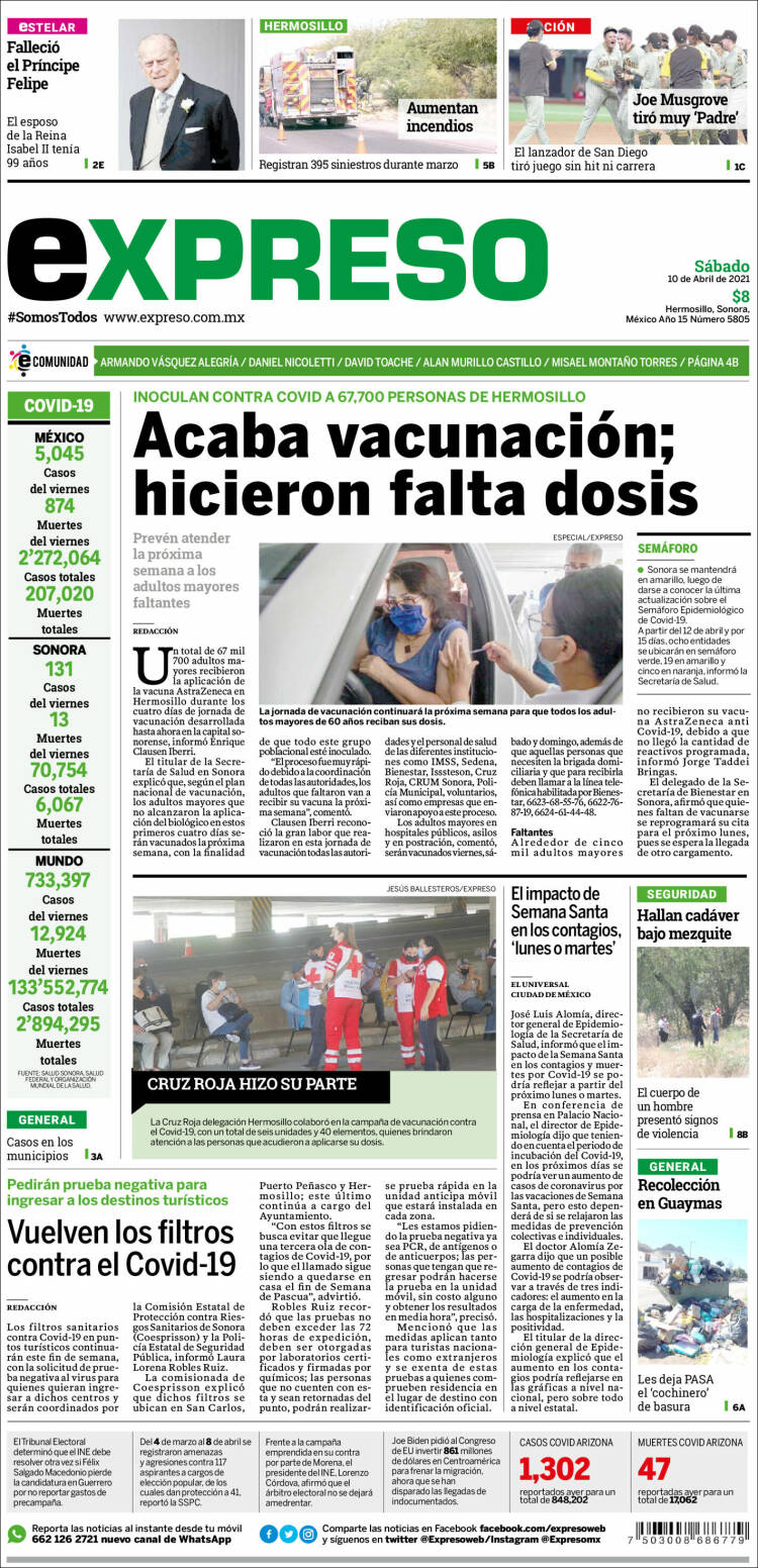 Portada de Expreso (México)