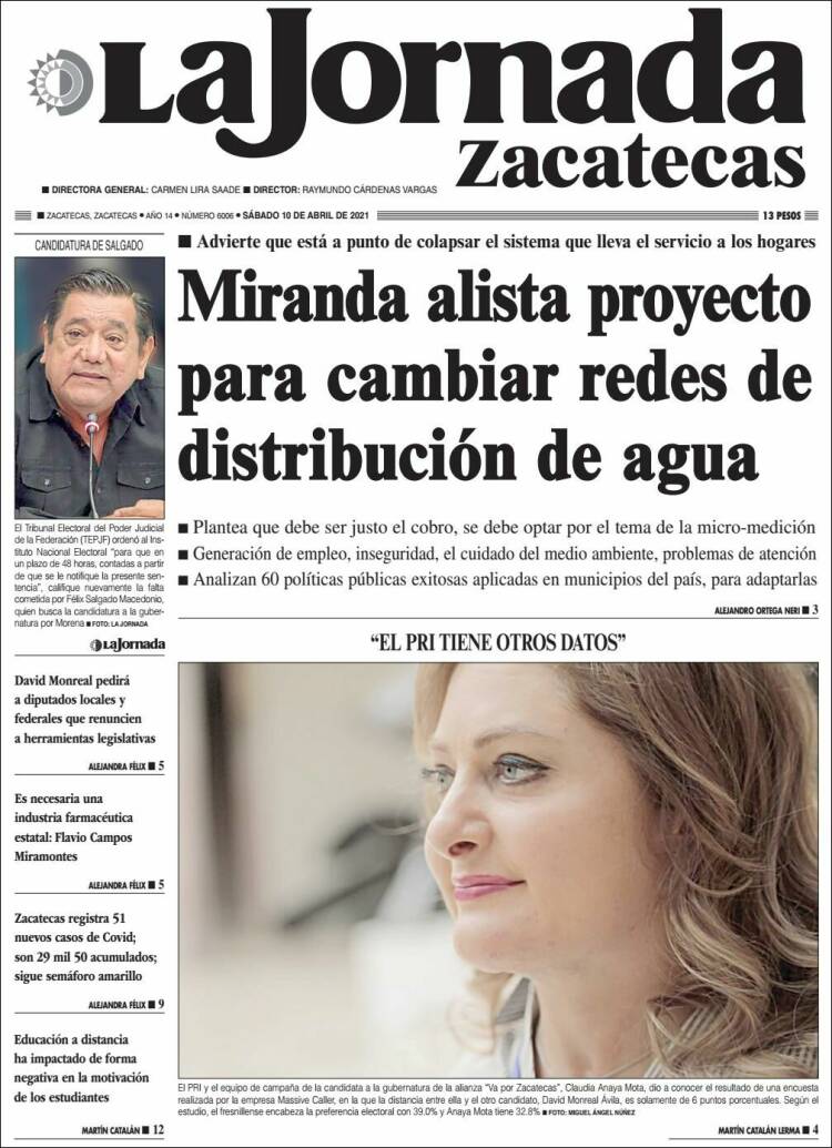 Portada de Jornada de Zacatecas (México)