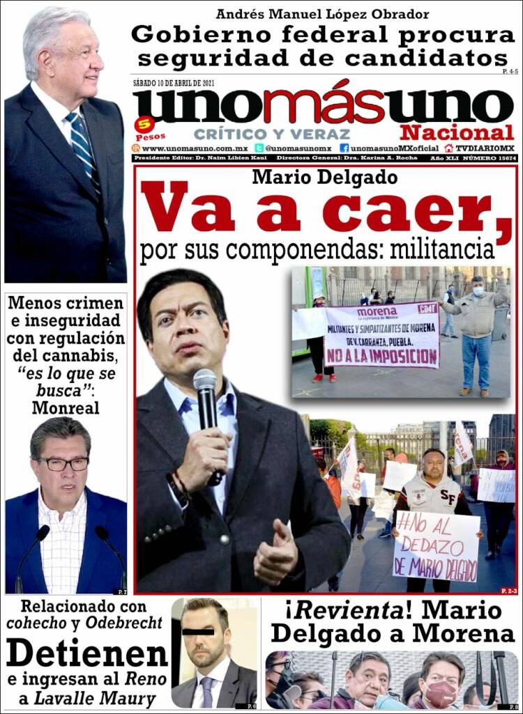 Portada de unomásuno (México)