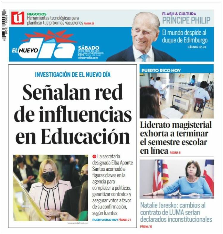 Portada de El Nuevo Día (Puerto Rico)