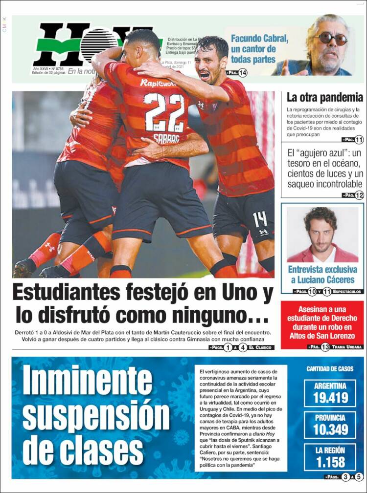 Portada de Diario Hoy (Argentina)