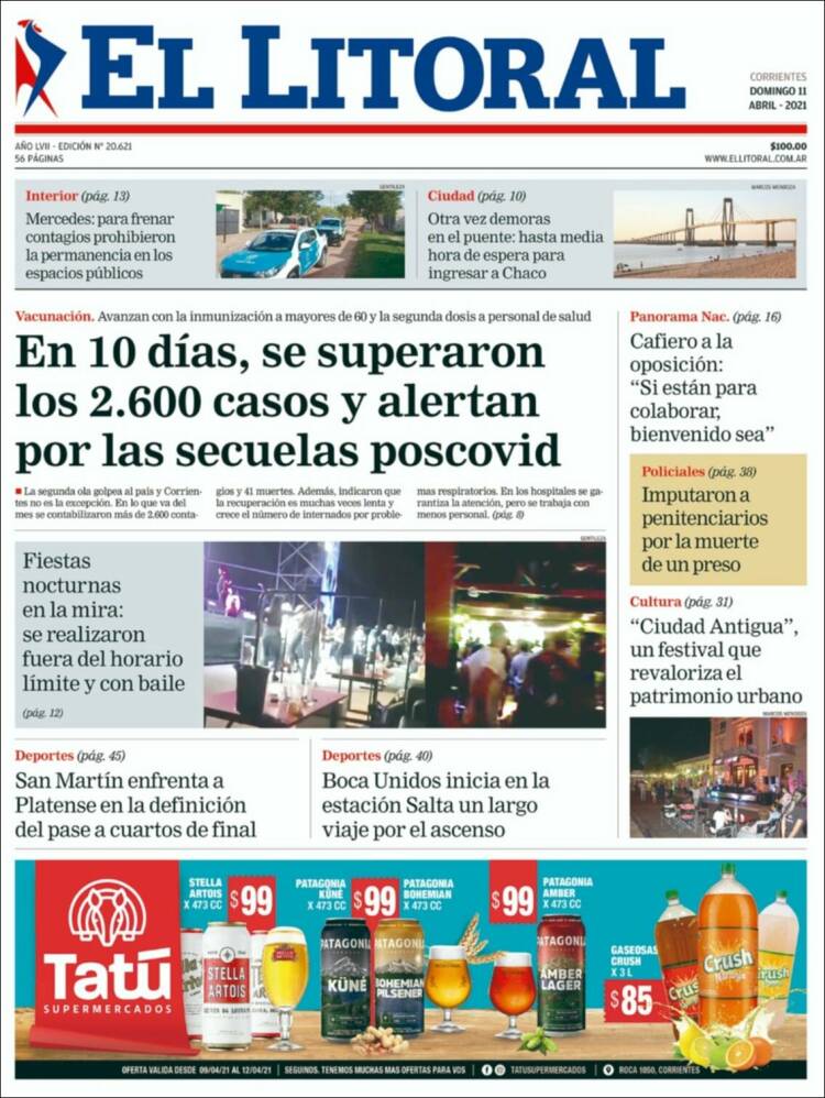 Portada de El Litoral Corrientes (Argentina)