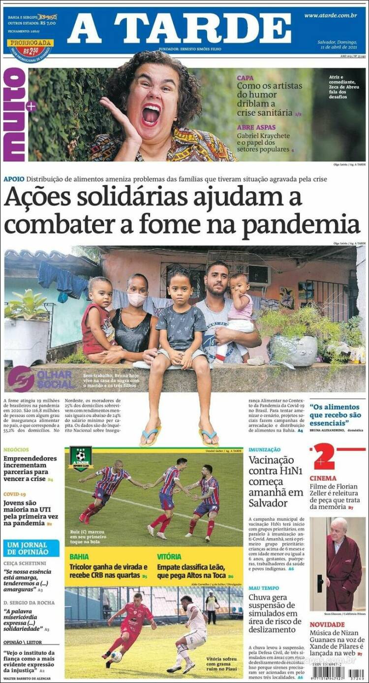 Portada de Diário A Tarde (Brasil)