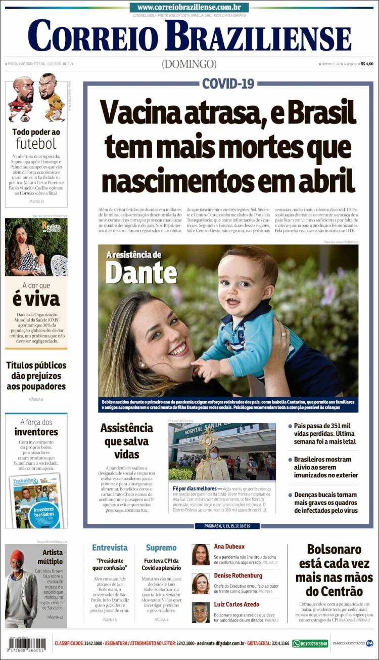 Portada de Correio Braziliense (Brasil)