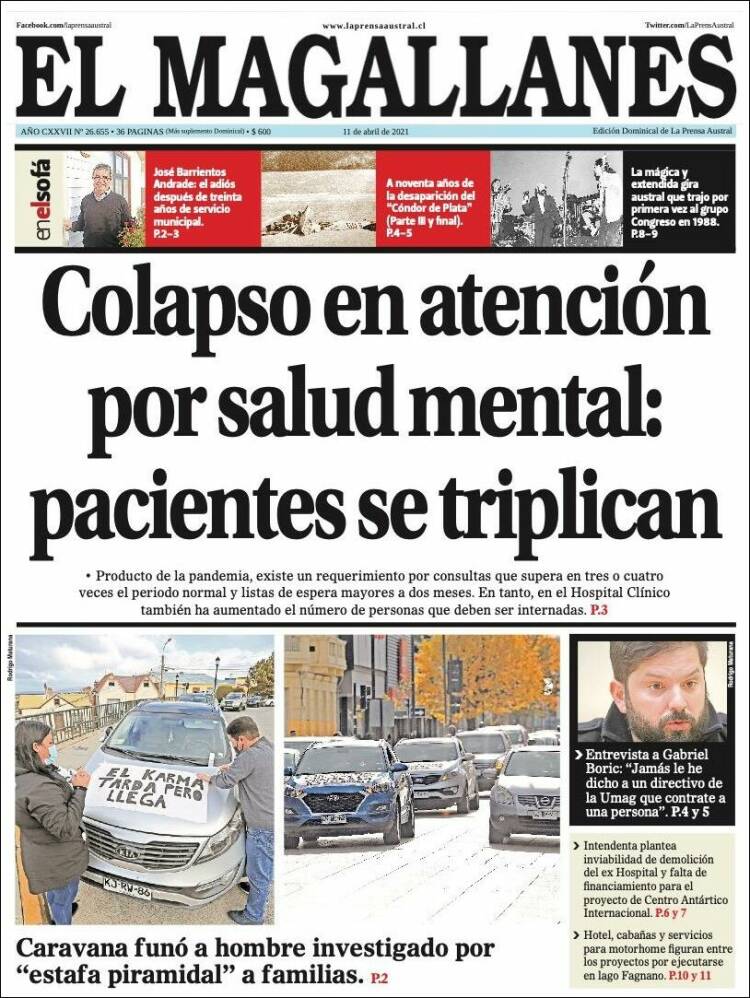 Portada de El Magallanes (Chile)