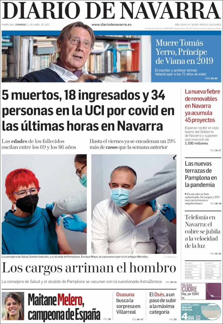 Portada de Diario de Navarra (España)