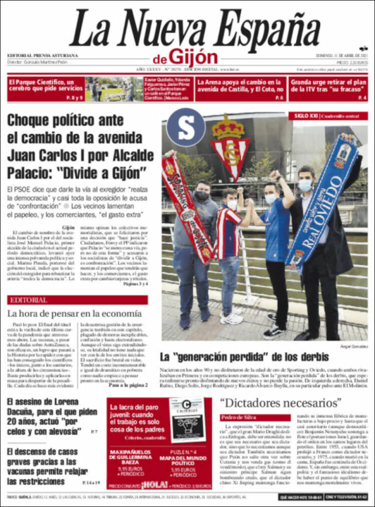 Portada de La Nueva España - Gijón (España)