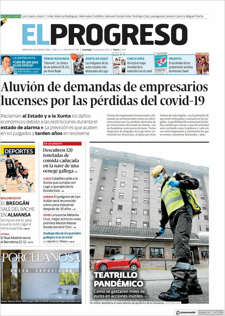 Portada de El Progreso (España)