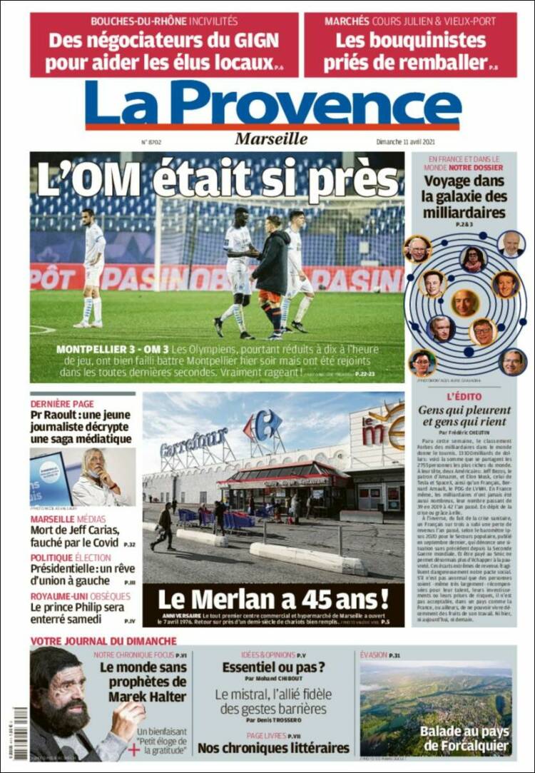 Portada de La Provence (Francia)