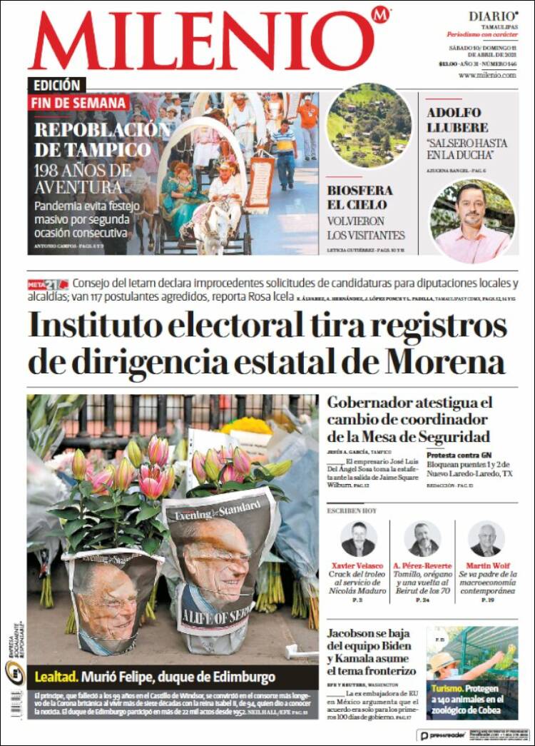 Portada de Milenio - Tamaulipas (M&eacute;xico)