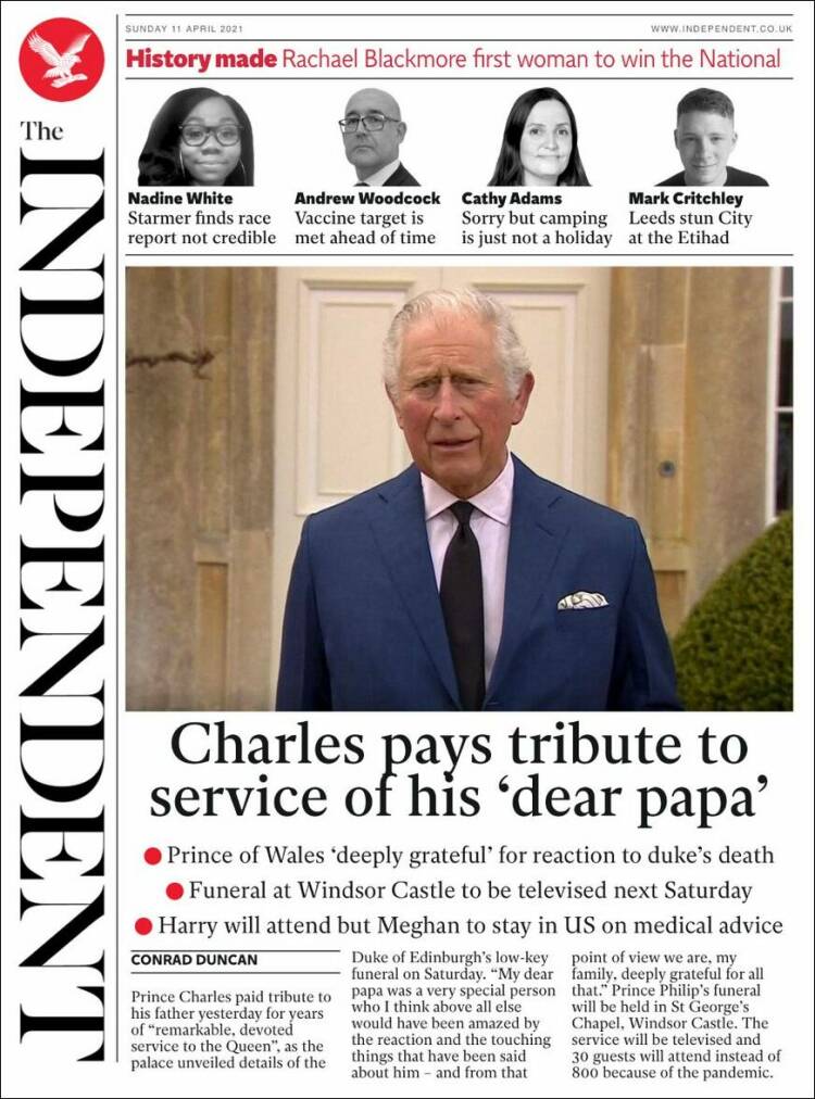 Portada de The Independent (Reino Unido)