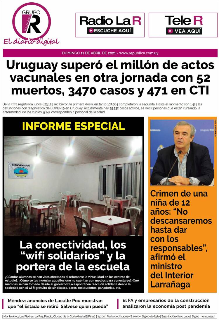 Portada de La República (Uruguay)