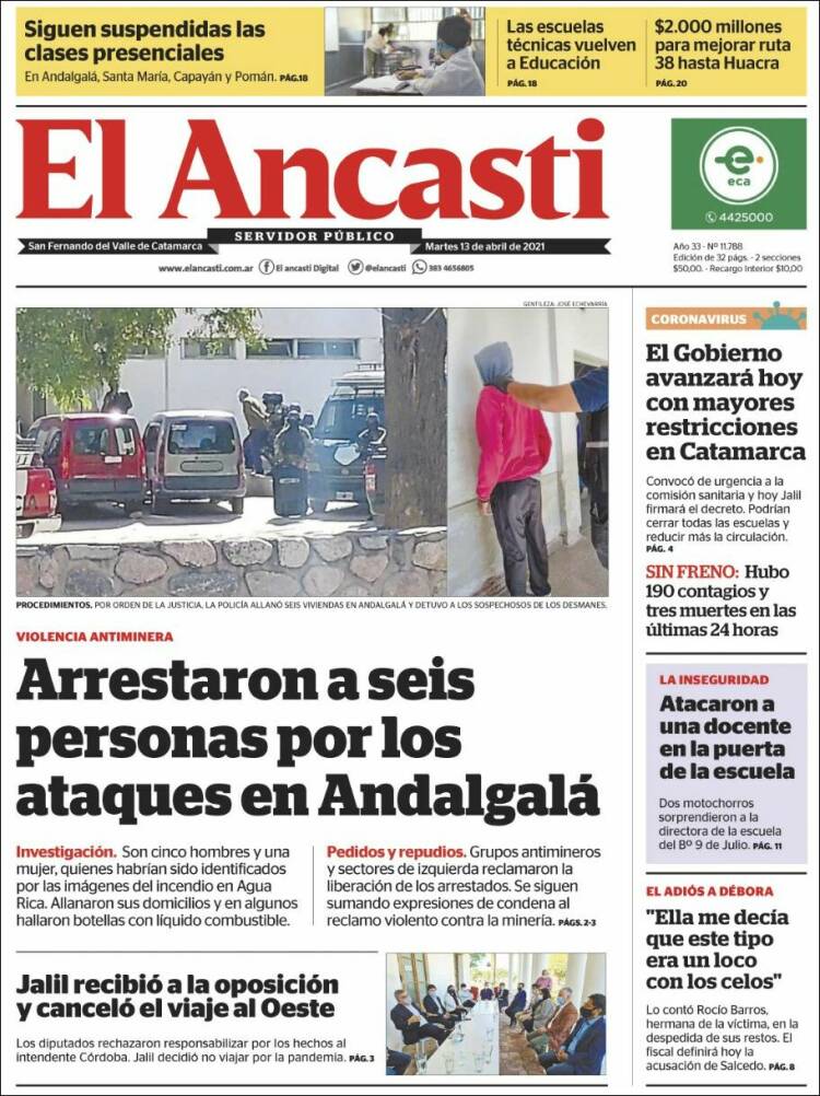 Portada de El Ancasti (Argentina)
