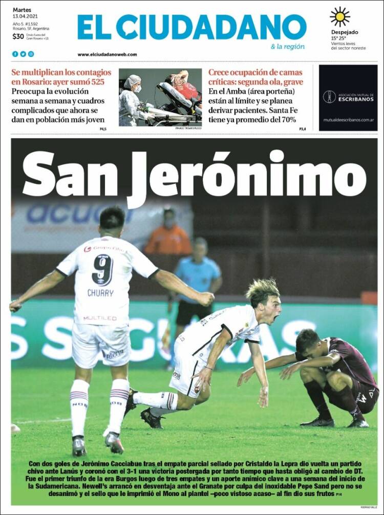 Portada de Diario El Ciudadano (Argentina)