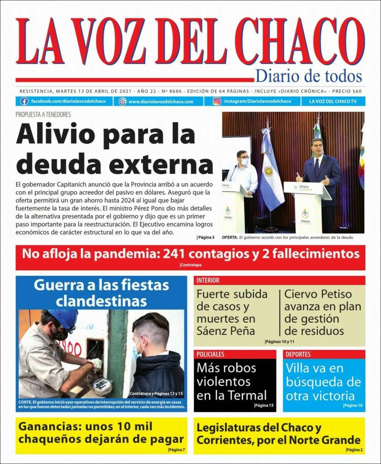 Portada de La Voz del Chaco (Argentina)