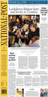 Portada de The National Post (Canadá)