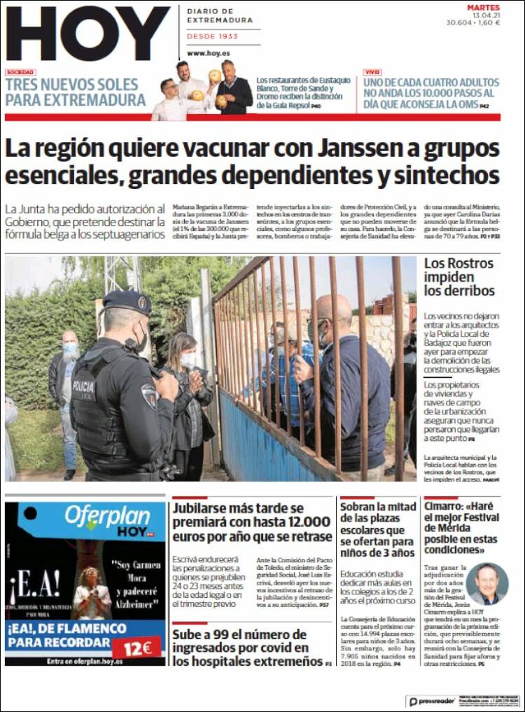 Portada de Hoy - Badajoz (España)